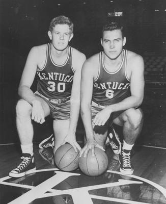Basketball team members Frank Ramsey (left) and Cliff Hagan