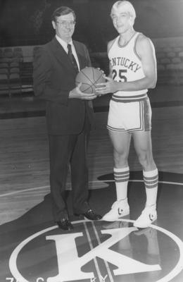 Basketball coach Joe B. Hall and player Jay Shidler