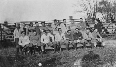 Unidentified members of the senior class football team. Photo appears on page 160 in the 1912 Kentuckian