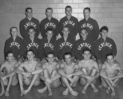 Unidentified members of the swim team. Photo appears in 1959 Kentuckian, page  212 and on page 49 of the 1959-60 K-Book