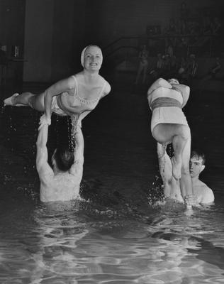 Unidentified members of the Blue Marlins aquatic ballet club; Lexington Herald-Leader photo