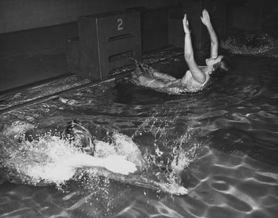 Unidentified women swimming