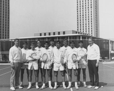Unidentified members of the UK Tennis team. Photo appears on page 388 in the 1969 Kentuckian