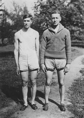 Two unidentified members of the State University Track team