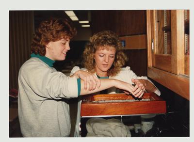 Female students in a laboratory class