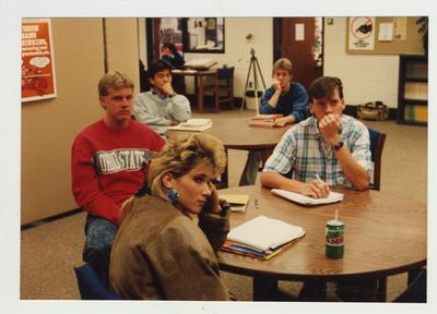 Students listen during a lecture