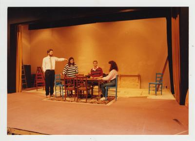 Students act on a stage