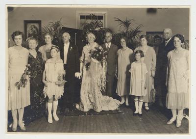 Dean and Mrs. Charles J. Norwood's golden wedding anniversary; They were married on 1876, October 5; Reception given by Woman's Club of the University of Kentucky in Patterson Hall 1926, October 5; Photographer: Bourgholtzer Studio, Owensboro, Kentucky