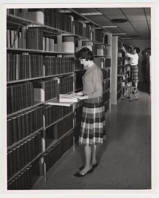 Two women in the Medical Center Library