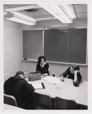 Students studying in the Medical Library (located in the Medical Center); Photographer: R. R. Rodney Boyce and Associates