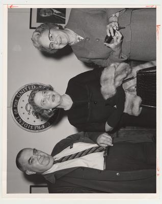 From left: Dr. Bennett H. Wall, Professor in the History Department; Mrs. Alben Barkley; and Mrs. Elizabeth Underwood