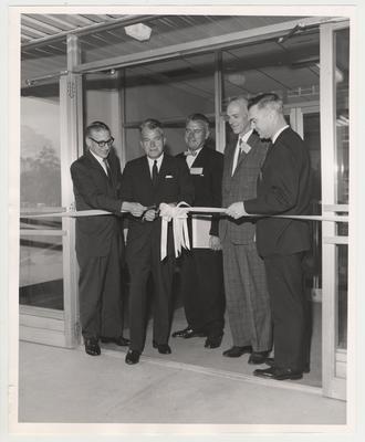 Medical Center dedication; From left: Dr. Morris, Governor Combs, Fogarty, Dr. Willard, and Dr. Dickey
