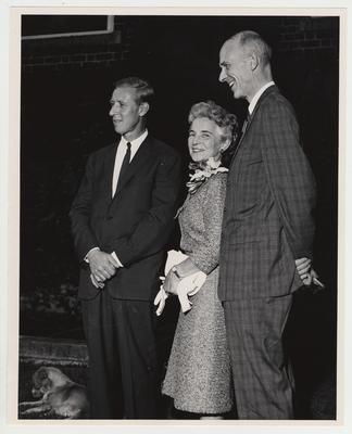 Dr. William Willard (right)and unidentified people stand outside at the Medical Center dedication