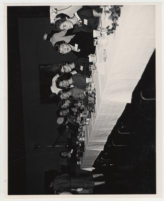 Women sit at a table during the dedication dinner at the Medical Center dedication