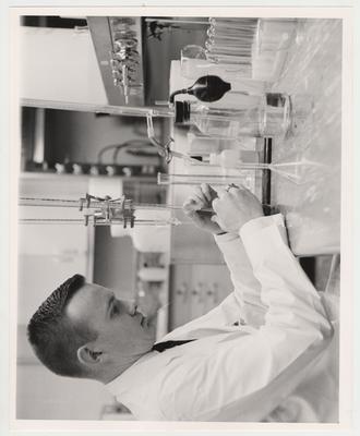 A dentistry student in a laboratory