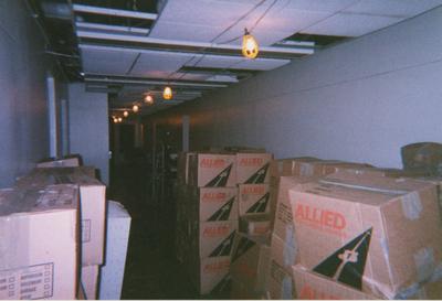 Administration Building fire, May 15, 2001; basement and boxes of records sent to Munters Corp. in Chicago
