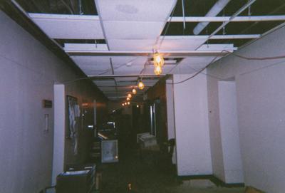 Administration Building fire, May 15, 2001; basement hallway