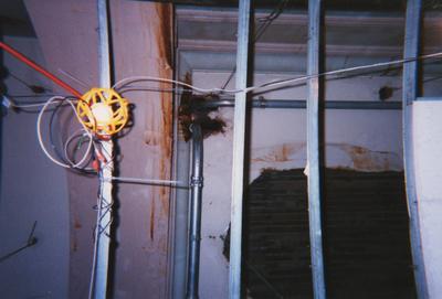 Administration Building fire, May 15, 2001; ceiling, unknown area