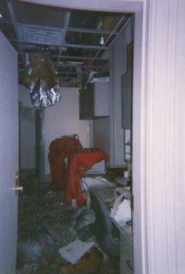 Administration Building fire, May 15, 2001; File room, President's office