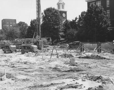 The foundation work of the Commerce Building, 1963; Public Relations photo