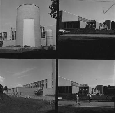 Construction of the Chemistry and Physics Building; five 2.25 inches by 2.25 inches proofs cut from a larger sheet of images