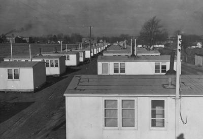 After World War II, the University bought government surplus prefabricated houses for five dollars each including furnishings, to house the rapidly increasing numbers of married students