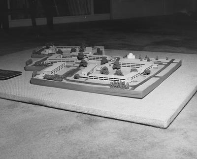 A model of the Cooperstown Apartments. This model was made by Brock and Johnson Architects