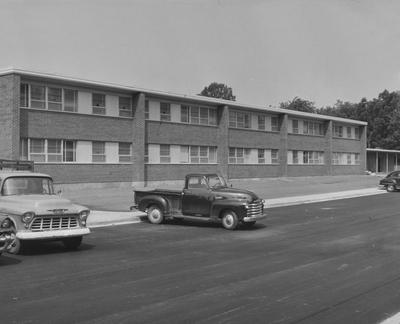 Parking lot of Cooperstown Apartments after the new buildings were built