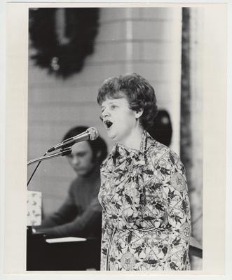 A woman singing