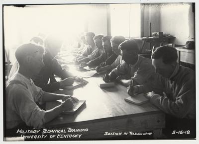 University of Kentucky military technical training during World War I. Selection in Telegraphy