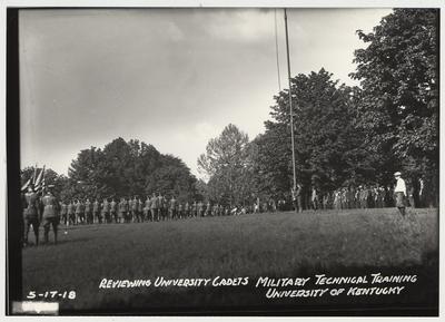 University of Kentucky military technical training during World War I. Reviewing University Cadets