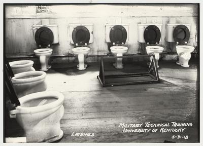 University of Kentucky military technical training during World War I. Latrines
