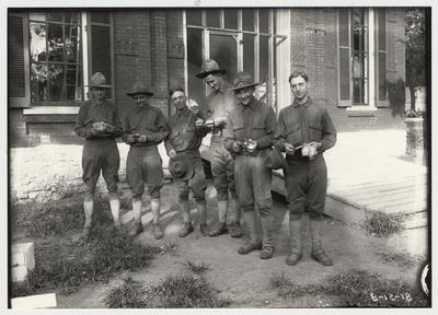 University of Kentucky military technical training during World War I.  Cadets counting money