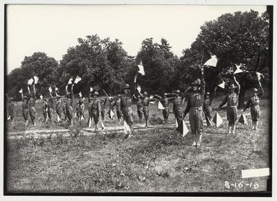 University of Kentucky military technical training during World War I.  Flag signals