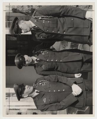 Distinguished Military Graduates of the Aerospace Department.  From the left: Mark Thompson, Virgil Kelly, and Lawrence Duffy