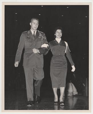 Anna Owen and an unknown man in uniform