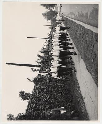The Pershing Rifle Team marching to a cadence on Euclid Avenue