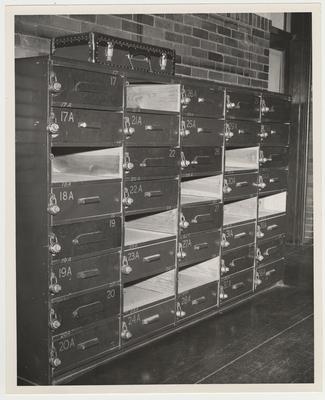 A photo of wooden lockers