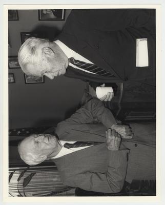 Dr. Thomas Clark speaks with Governor Bert T. Combs