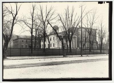 The old state capitol building in Frankfort, Kentucky during the winter