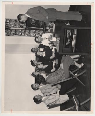 President Frank Dickey presiding at a meeting of the Educational Committee of the Woodland Church