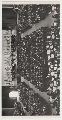 Arial view of the inaugural ceremonies for president Oswald at Memorial Coliseum