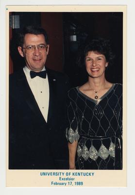 President Roselle (left) and wife Louise (right) dressed in formal attire at the University of Kentucky Excelsior