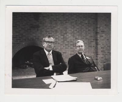 President Singletary (left) seated next to Mr. T. K. Stone