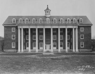 Construction of Kinkead Hall, a men's dormitory, is complete. Kinkead Hall was built in 1929 and was named after William B. Kinkead. Photographer: La Fayette Studio