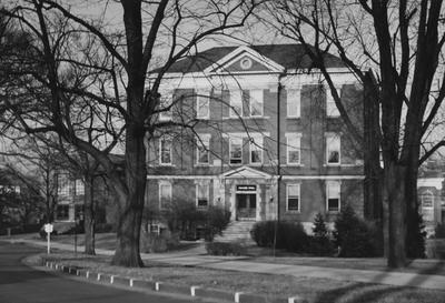 Front view of Frazee Hall. Frazee Hall was built in 1907 and named after David Frances Frazee on June 3, 1931. On January 24, 1956, the building was partially destroyed by a fire