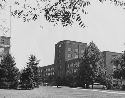 A picture of the Funkhouser building at an angle. The Funkhouser building was built in 1940 and named after William D. Funkhouser
