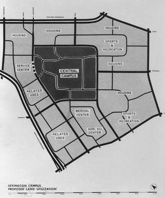 A diagram of the University of Kentucky campus plan