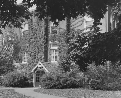 A side of the Gillis Building (then called the Administration Annex). The Gillis Building was built in 1892 and on April 4, 1978, it was named after Ezra Gillis. Received August 17, 1957 from Public Relations