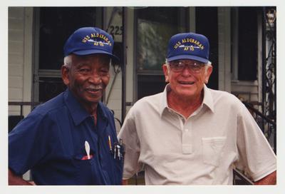 Dr. Singletary and Moses Gaines of Russellville, Kentucky.  Moses Gaines was a World War II navy buddy of Dr. Singletary.  Dr. Singletary is visiting Moses Gaines' home